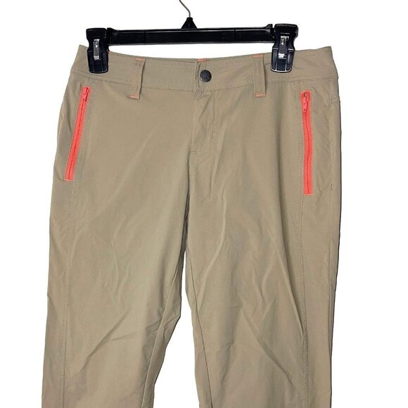 Prana Aria Womens Convertible Capri Pants Size 2 Tan Orange Pants Short Inseam - Picture 3 of 12